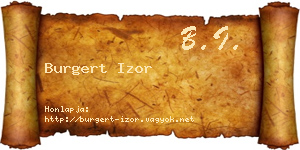 Burgert Izor névjegykártya